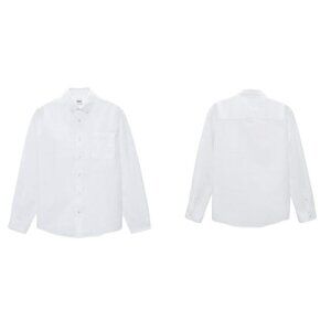 NEW ZARA TEXTURED WEAVE OXFORD SHIRT WHITE | 8211/401